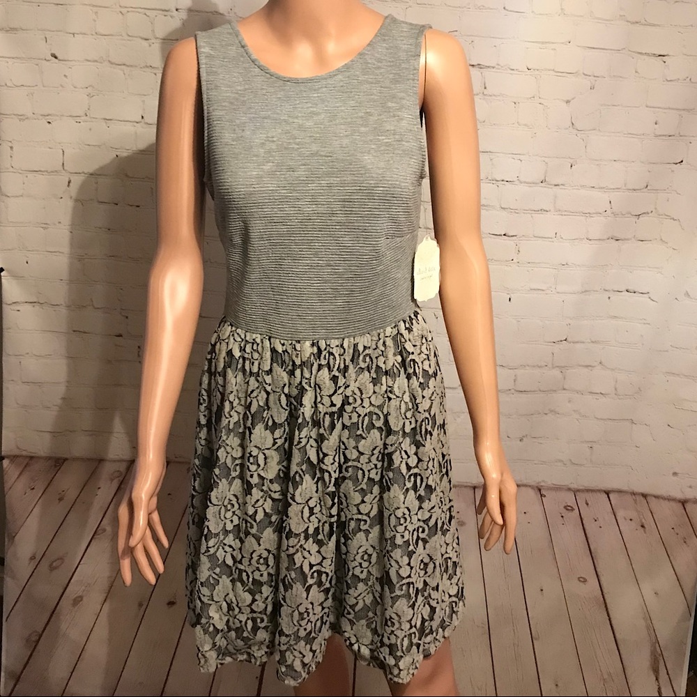 Altar’d State NWT soft gray floral lace dress size Small